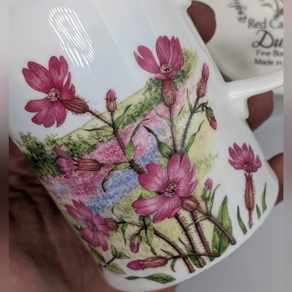 Dunoon Red Campion Fine China 10 Oz Mug Set English Wildflowers Jane Fern - Picture 9 of 12